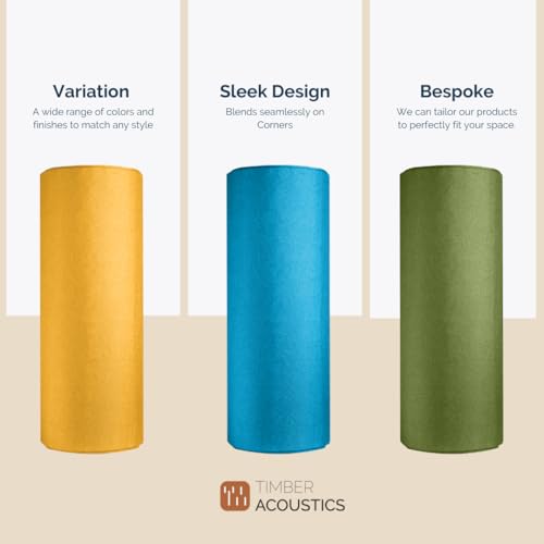 Image of Timber Acoustics Tube Traps | Rockwool | Freestanding Bass Traps | Absorber Diffuser | Room Acoustics & Soundproofing | Home Theatres & Music Studios [Single] 4' x 1' (Beige)
