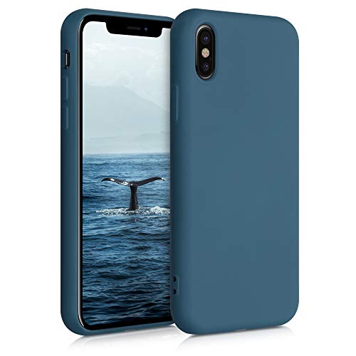 kwmobile Funda Compatible con Apple iPhone X - Carcasa de Silicona TPU para móvil - Cover Trasero en petróleo Mate