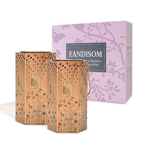 Eandisom Birthday Gifts for Women, 2 Pack Solar Lanterns Outdoor Waterproof - image 7