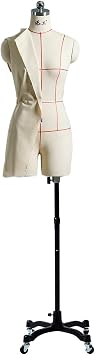 Dressmakers Fashion Mannequin Body Form with Wheels, Pinnable Display Mannequin Torso for Sewing Clothes,Height Adjustable,XX Large