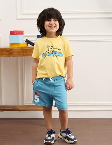 Image of Amazon Brand - Symbol Boys 100% Cotton Graphic Printed Half Sleeves T-Shirt | Age 2-6 Years