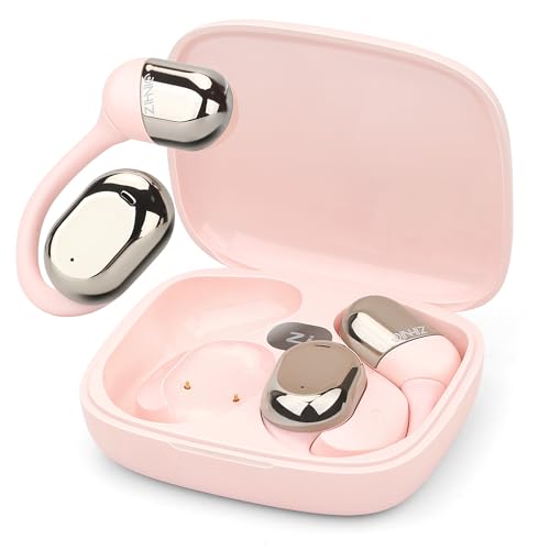 ZIHNIC Open-Ear Wireless Bluetooth Headphones with Mic, Comfortable Ear Hooks, 28H Battery, IPX5...