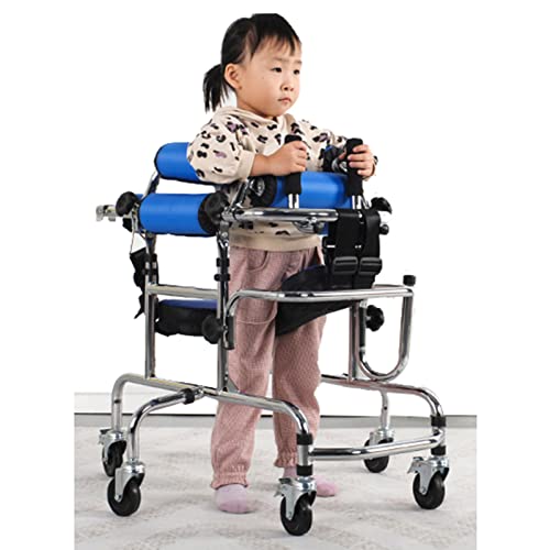 RRrawgff Andador de 6 ruedas, altura ajustable para extremidades inferiores, andador plegable para niños, soporte de ejercicio de rehabilitación infantil, andador de ruedas para discapacitados