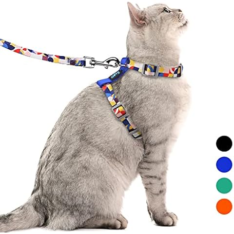 Supet Cat Harness and Leash Escape Proof for Small Large Cats, Adjustable Cat Collars, Harnesses & Leashes for Walking, Lightweight Kitten Harness Cover