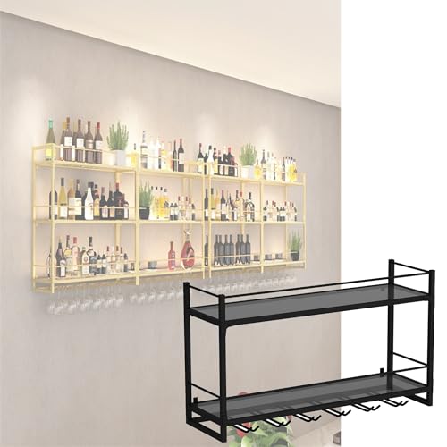 Support de verre à vin suspendu en métal rustique, étagère de plafond élégante pour bar