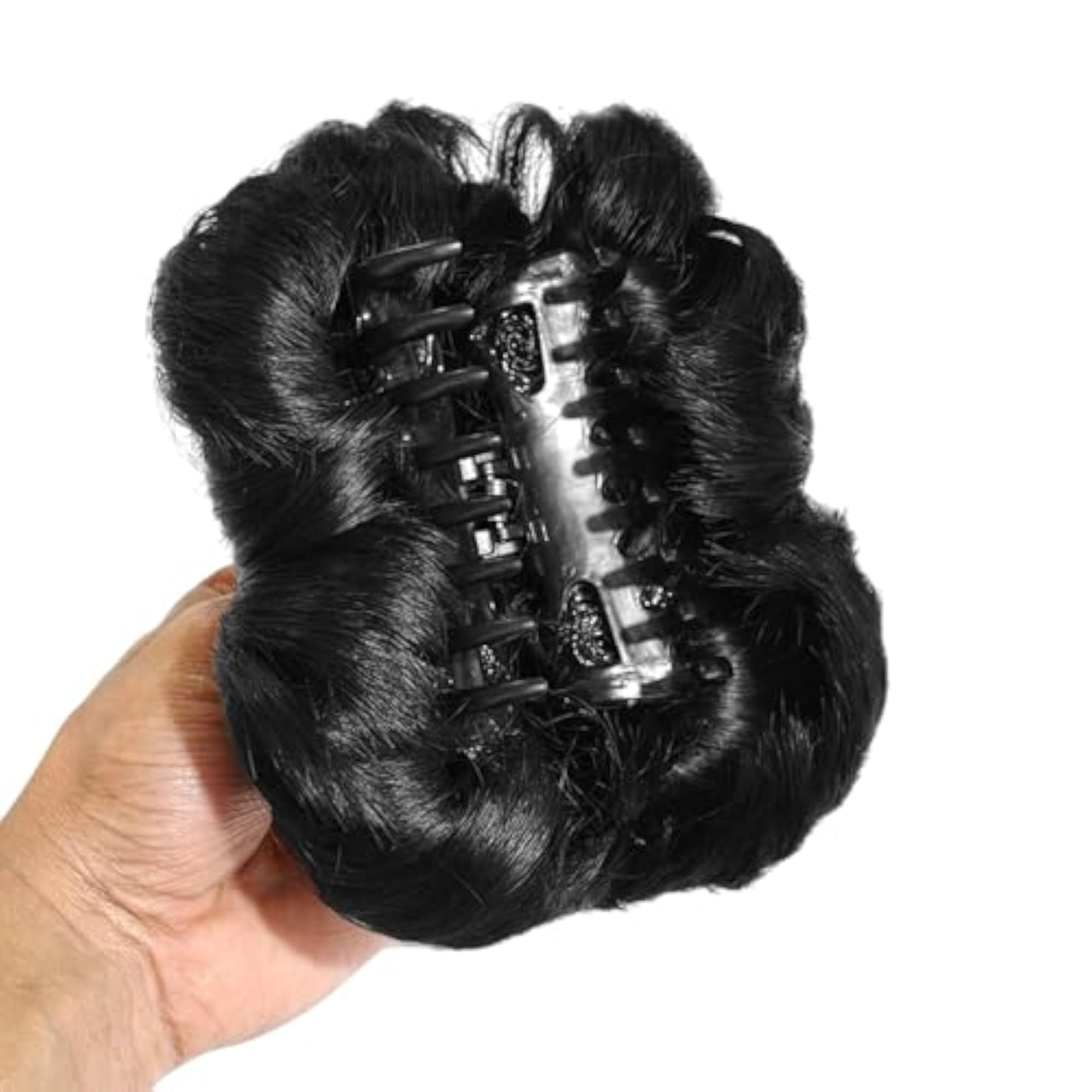 Stylish Messy Bun Hair Extension with Flower Design