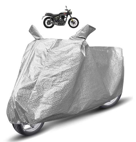 Image of Auto Hub Waterproof Bike Cover Compatible with RE Hunter 350 Dustproof, UV Protection Two Wheeler Bike Hunter 350 Cover - Metallic Silver