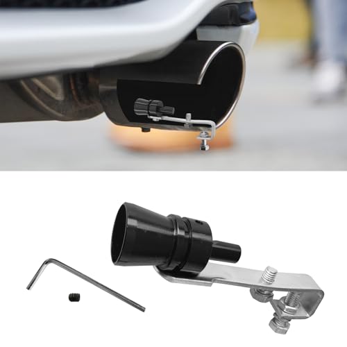 RGOAANC Car Turbo Whistle, Exhaust Whistle, Aluminum Car Turbo Sound Simulator, Universal Modification Accessories Vehicle Blow Valve Tip Metal Simulation Muffler for Most Cars Sedans Motorcycles (M)