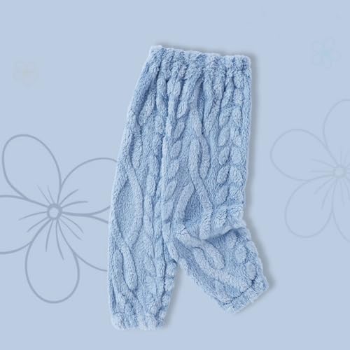 Teens Girls Fuzzy Plush Pants Elastic Solid Pant Kids High Waist Comfy Casual Sweatpants Winter Spring Warm Pants3