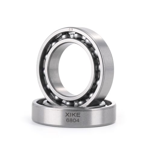XiKe 2 Stück 6804 C3 Kugellager 20x32x7mm - Offene, Lagerstahl, Ultradünn, Ideal für 3D-Drucker, Modellbau, Schrittmotor, Fahrrad usw.