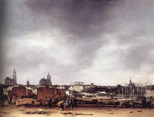 Cuadro de lienzo Vista de Delft Egbert Van Der Poel mural decorativo de 60x90cm