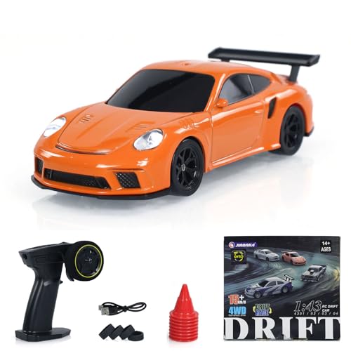 wheelfun 1/43 Scale RC Drift Race Car Gyro 4WD Ready to Go Mini R...