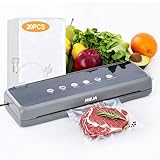 Picture of Mieja Food Vacuum Sealer Machine with Built-in Cutter, 5-in-1 Dry/Moist Modes, External VAC for Jars, 20 Bags, Compact One-Touch Automatic Food Sealer for Sous Vide, Meal Prep & Long-Term Storage