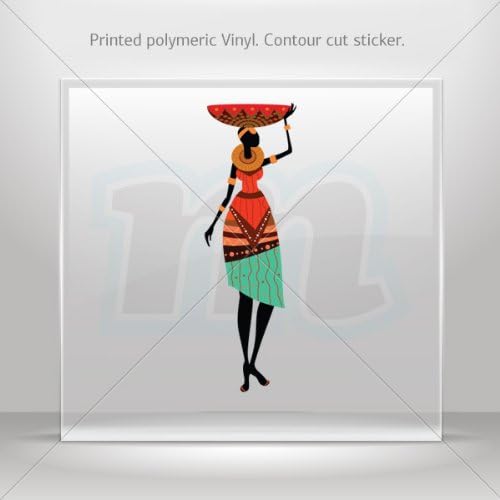 Decals Sticker African native woman figure car helmet window bike Garage door 6 X 6 Inches Vinyl color print 0600 XX397