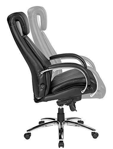 Kijng Chefsessel Throne - Schwarz Echtes Leder mit Hartbodenrollen Ergonomischer Bürostuhl...
