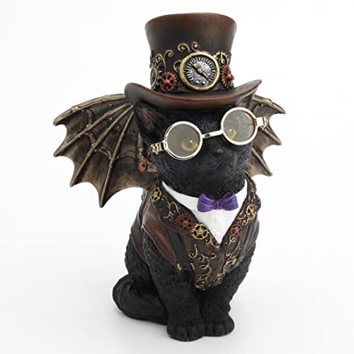 Statue chat Steampunk victorien Veronese Design figurine résine collection