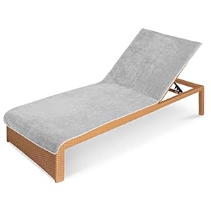 JEMIDI Frottee Schonbezug für Gartenliege Strandliege 75x200cm – Liegenauflage mit Kapuzenüberschlag waschmaschinenfest – versch. Farben