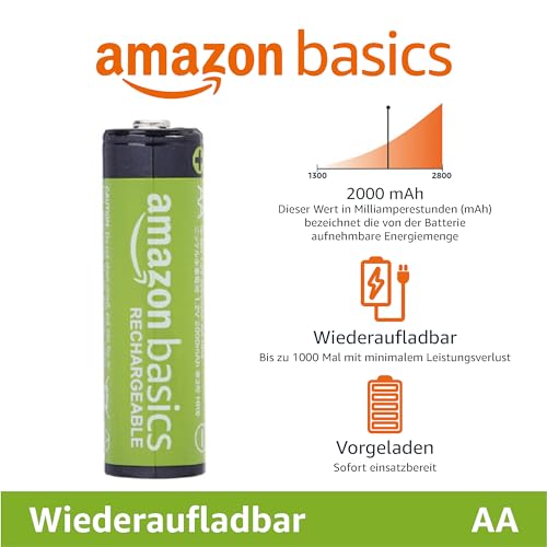 Wiederaufladbare AA-Akkus von Amazon Basics mit 2000 mAh