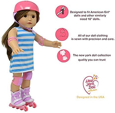 Doll Roller Skates -18 inch Doll Clothes - Doll Accessories Play Set fits American Girl Dolls