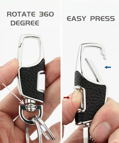Image of 3pcs Heavy Duty Key Chain, 3 Pack Car Key Chains with 2 Metal Key Rings Carabiner Keychains