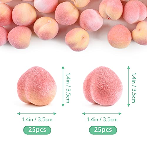 Lueyao Artificial Peach, Mini Fake Fruit Peach Simulation Pink Yellow Peach Fake Fruit Model Home House Kitchen Party Decoration Desk Ornament- 3.5Cm(50Pcs Pink) #TOP1