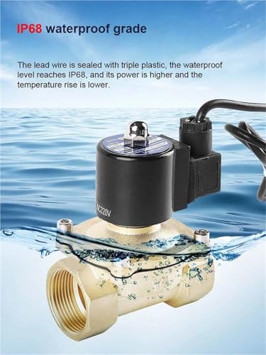 Vanne solénoïde submersible en laiton 24V soupape étanche pour commande de jet d'eau - 3