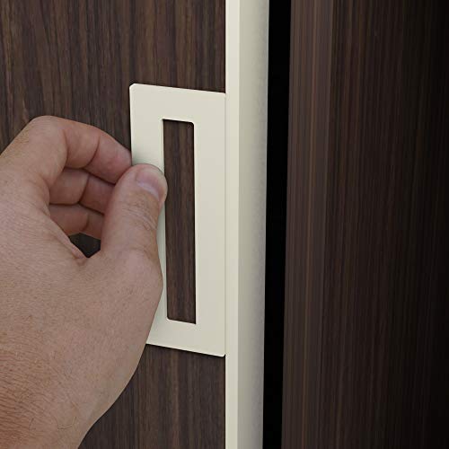 Hrx Stq Sliding Aluminium Barn Door Handle, Self-Adhesive Edge For Pocket Closet Doors - Screwlesss, Peel And Stick, Complete Kit - 2 Pack - White #TOP3