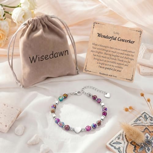 Image of Gifts for Women & Girl, Healing Natural Stone Beads Heart Bracelets with Quote Card, Back to School Valentines Mothers Day Graduation Christmas Birthday Gifts