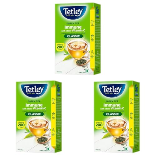 Image of Tetley Long Leaf Green Tea, 250g (Pack of 3)