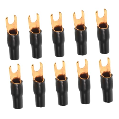 SOLUSTRE 10pcs Car Audio Crimp Connectors Wire Fork Terminals for Automotive Speaker Terminals Quick Disconnects