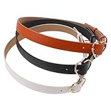 LIGIGWASH 3 Stück Pu Ledergürtel mit Herzschnalle Breite Verstellbare Damen Gürtel 91cm Modischer Herzverschluss für Jeans und Kleider