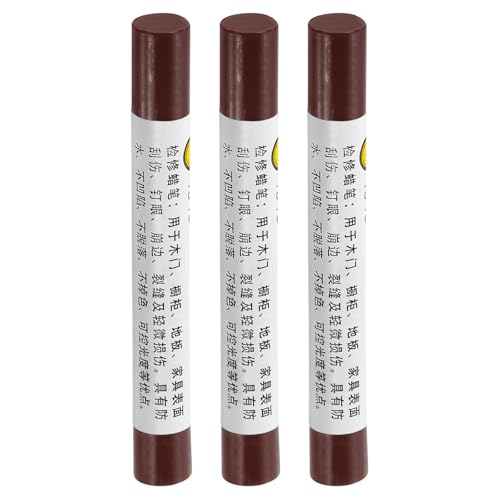 QUARKZMAN Matite Riparatrici per Mobili, 3Pz - Stucco Cera per Legno, Pennarelli Ritocco Mobili - per Graffi Buchi Tavoli Scrivanie Pavimenti in Legno Coperture, Rosso Ciliegia