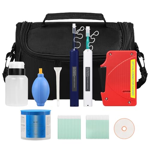 Fiber Optic Cleaning kit with SC 2.5mm Interface/LC1.25mm Interface Fiber Optic Cleaning Pen Cleaning Box Clean dust-Free Paper Suitable for SC/FC/ST/LC Plug end Cleaning kit