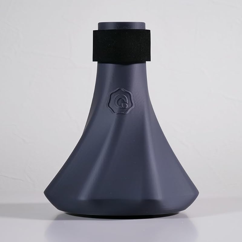 Bass Trombone Practice Mute – Ultra-Quiet, Lightweight 3-in-1 Capsule (Silencer, Blowing, Tone), Fits 9.5 inch bells – QooMute (Midnight - Gray)
