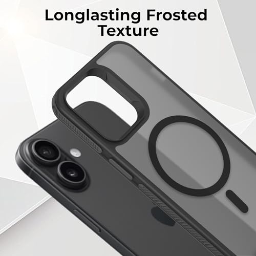 Image of A rtistque Compatible with Safe Frosted Ultra Matte Back Cover Case for iPhone 16 | Smooth Sides with Grip | Stylish Protective Design | Raised Camera Edges | Back Cover - Black