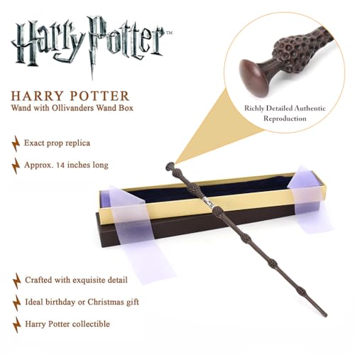 Image of PATPAT Harry Potter Wands with Ollivanders Box, Polyresin & Metal Magic Wand, Unisex Kids' Cosplay Wands, Dumbledore, Multicolor