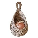 Peosaard Vogel-Nistkasten, hölzernes Vogelhaus zum Aufhängen, DIY im Freien, minimalistischer Stil, schützender, wetterfester Vogelhaus-Nistkasten für Garten, Hof, Balkon, runde Tür, Häuser