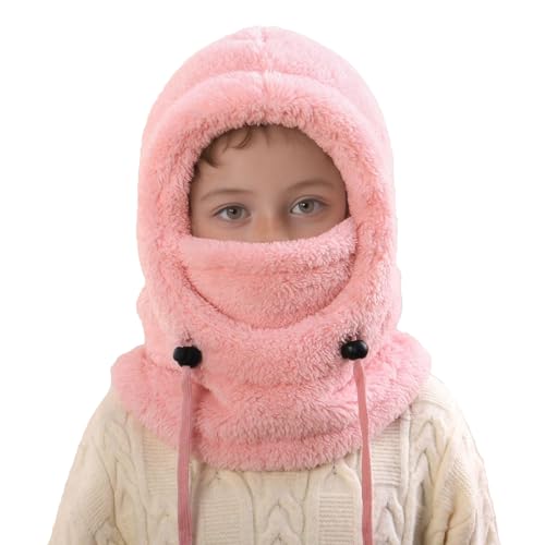 Générique Cagoule Unisexe Garcon Fille Thermique Bonnet Écharpe Enfant Hiver Chaud Ensamble Balaclava Casquette Polaire Enfant Chaud Cache Cou Oreilles Chapeau 3-10 Ans