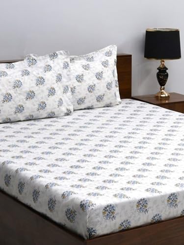 Image of Bombay Dyeing Mimosa 164 TC Microfiber Beige Double Size Bedsheet with 2 Pillow Covers