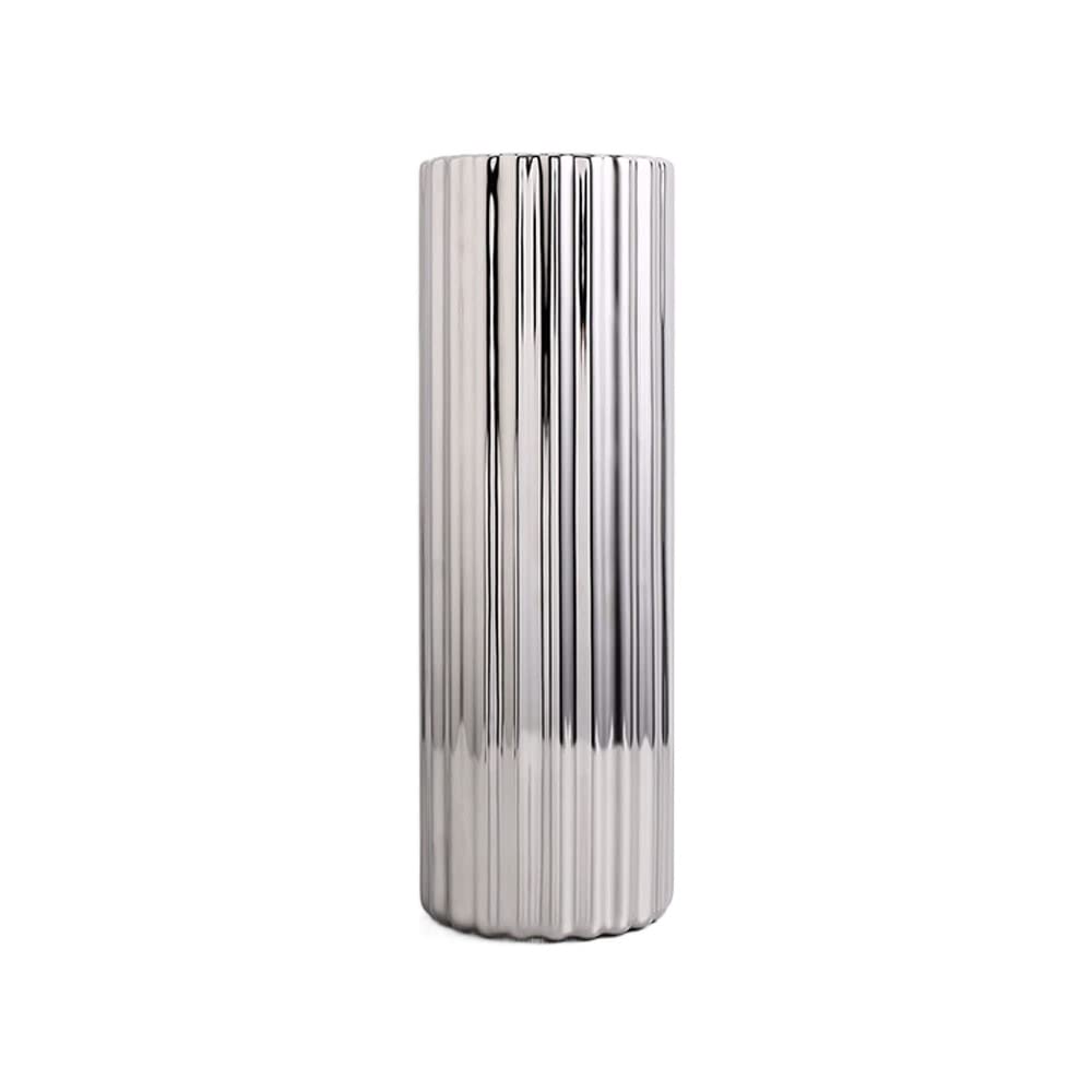 asdchZen Jingdezhen Minimalist Ceramic Vase Straight Pearl Color/Plated Flower Arrangement For Home Decor Living Room, Home, Office, Centerpiece, Ornament Flower Arrangement Dining Tab,E