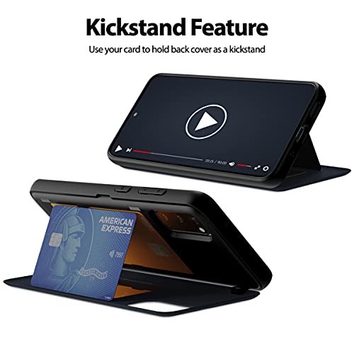 Goospery Galaxy S20 Wallet Case With Card Holder, Protective Dual Layer Bumper Phone Case (Midnight Blue) #TOP6