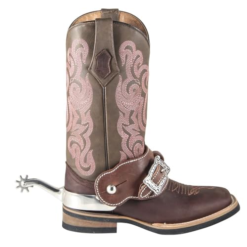 Oiled Herman Oak Leather Spur Straps | Looks Great on Horse Riding Boots | USA Made by Amish Craftsman | Adjusts from 8" - 10" | Raised Leather for Tight Fit3