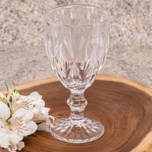 Jogo de 6 Taças de Vidro Diamond Transparente 340 ML