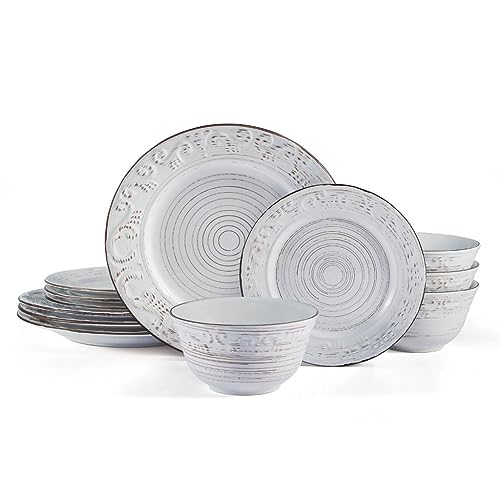 QUSYZD Juego de Platos Vajilla de 12 Piezas Gres en Cerámica Platos para Comer Platos Vajillas Vajilla