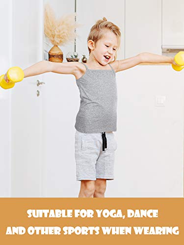 SATINIOR 4 Pieces Girls Dance Tank Top Sleeveless Spaghetti Strap Crop Tank Top for Dancewear4