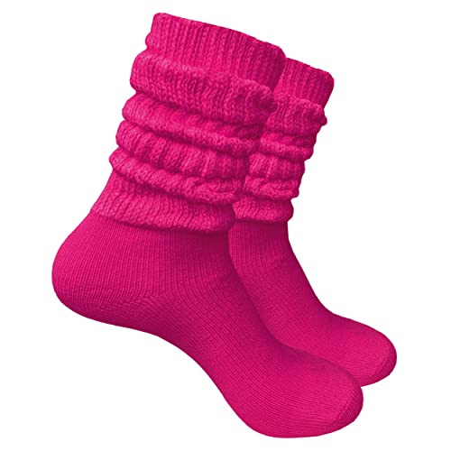 Heel N Toe Women's Cotton Heavy Slouch Socks (Hot Pink)
