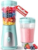 Mueller Personal Blender for Shakes and Smoothies with 15 Oz Travel Cup and Lid, Juices, Baby Food, Heavy-Duty Portable Blender & Food Processor,...