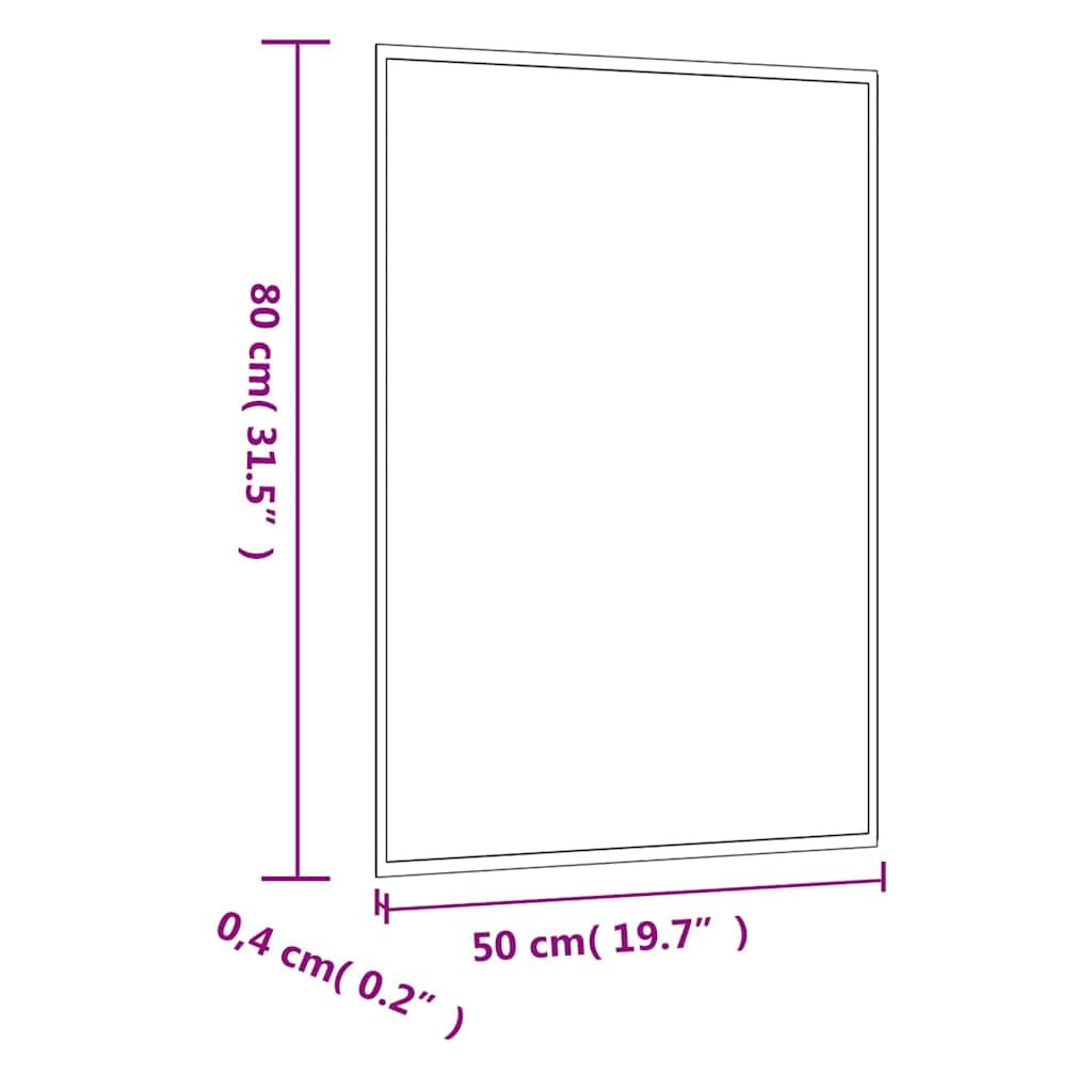 Lustro ścienne 50 x 80 cm, prostokątne, z wyraźnym odbiciem, do sypialni, korytarza, łazienki i garderoby, do montażu na ścianie, dekoracyjne lustro kosmetyczne i toaletkowe dla stylowego