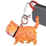 Porte-clés créatif pour sac à dos de voiture | Porte-clés en forme de chat sûr – Porte-clés de voiture souple pour femmes – Accessoire élégant, Orange bringé, Refer to description