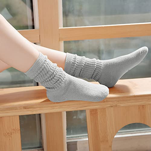 Girls Slouch Boots Socks 4 Pack - Toddler Girls Long Socks, Kids Gifts 1-12 Years4